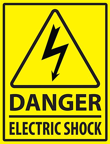 Electric Danger Safety Floor Marker Sign | 18 x 24 Caution Decal