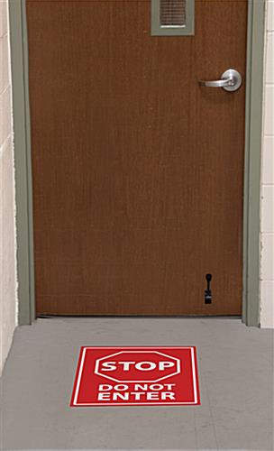 Do not enter workplace safety decal shown in industrial setting