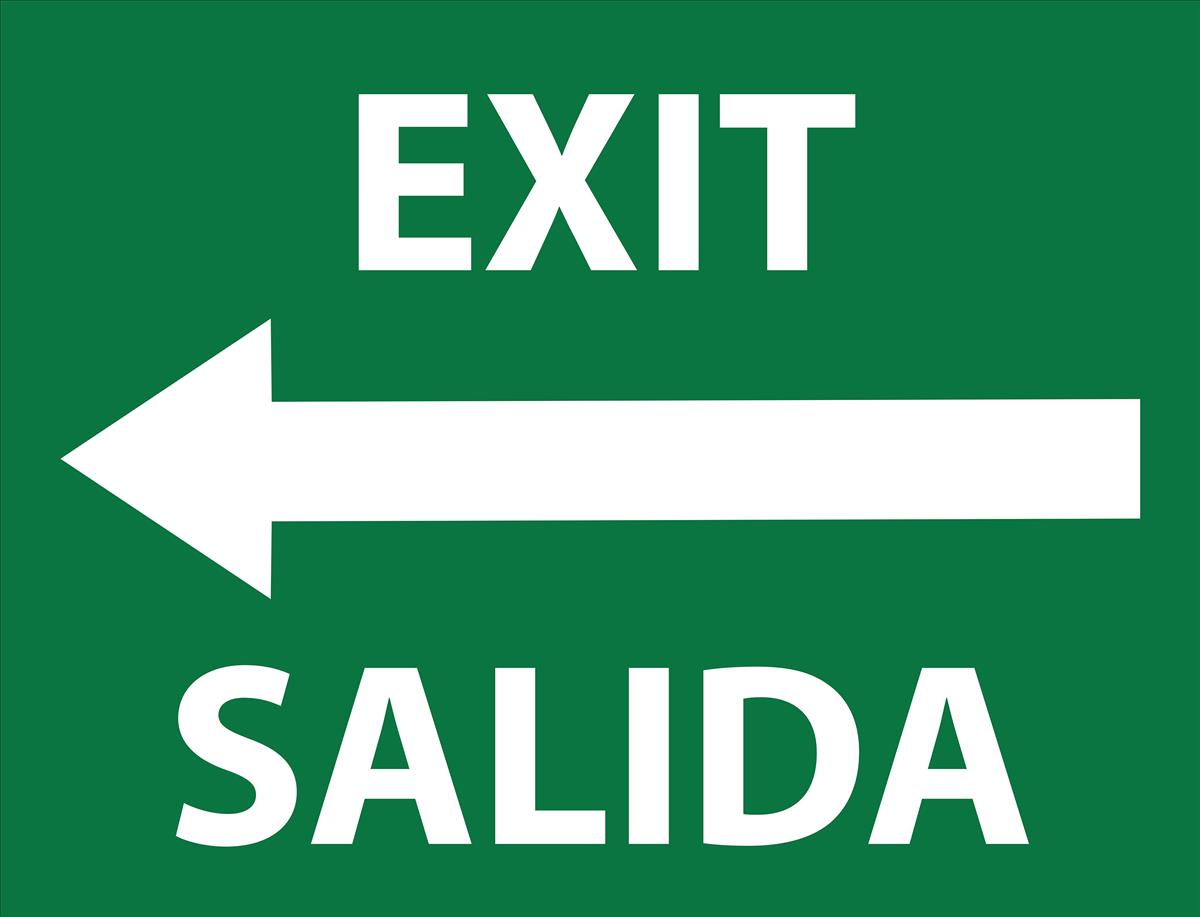 Bilingual Exit Safety Decal Sticker | 24