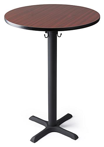 Cocktail pedestal table with cast iron base and column