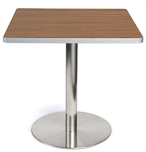 Café height table set for cafeteria with square tabletop