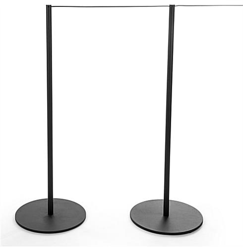 2 Connected Posts of the 8-Barrier Black Gallery Stanchion System