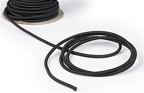 Included Elastic Rope in the 8-Barrier Black Gallery Stanchion System