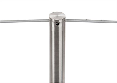 Top of Post on the 8-Barrier Silver Gallery Stanchion Set