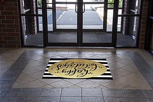 christmas holiday floor decal with textured non-slip surface