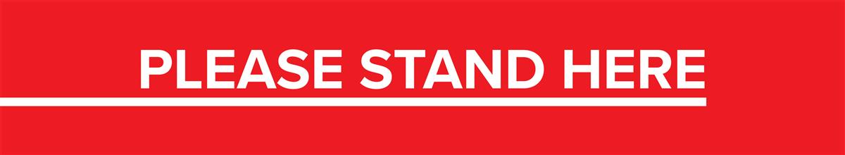 Please Stand Here Shop Floor Sticker Social Distancing Self Adhesive 