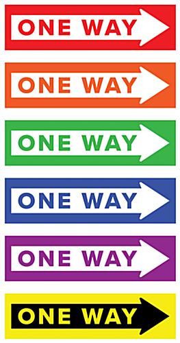 One way arrow floor decal with removable non-skid adhesive backing
