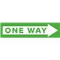 Green one way arrow floor decal with pre-printed artwork 