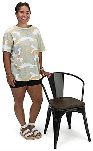 Metal bistro chair set with black slat back design