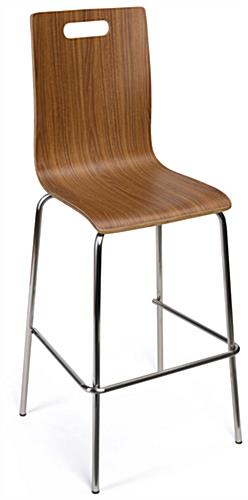 Bar height bentwood seats in dark finish wood