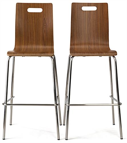 Two bar height bentwood seats