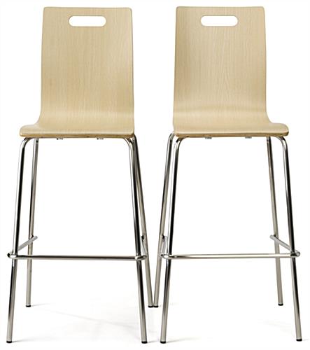 Paired pub height bentwood chairs in set of 2