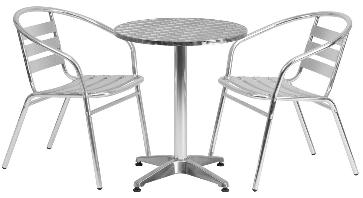 Aluminum Outdoor Bistro Set 3 Piece, Aluminum Bistro Table Chair Set