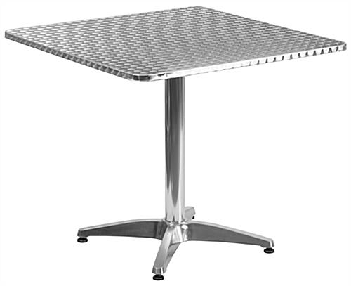 Bistro aluminum table square with modern outdoor style