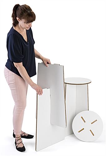 Cardboard party stools with easy 2 step assembly