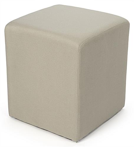 Custom printed cube seating set has natural color upholstery