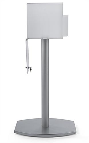 Pedestal suggestion box stand with lock and large rear door