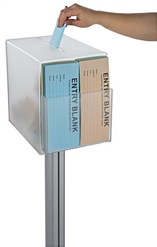 Freestanding pedestal suggestion box stand with lock