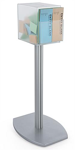 Pedestal suggestion box stand with lock and large top slot