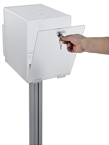 Pedestal suggestion box stand with lock for donations 