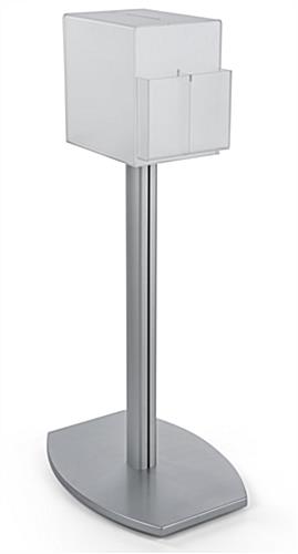 Pedestal suggestion box stand with lock and frosted container for privacy