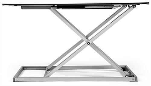 Height adjustable standing desk converter for offices or home workstations