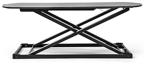 Standing desk converter riser with steel frame