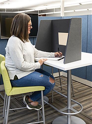 3-sided fabric desktop partition with folding design