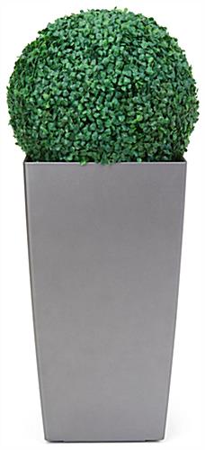 Artificial boxwood ball in planter with no maintenance design