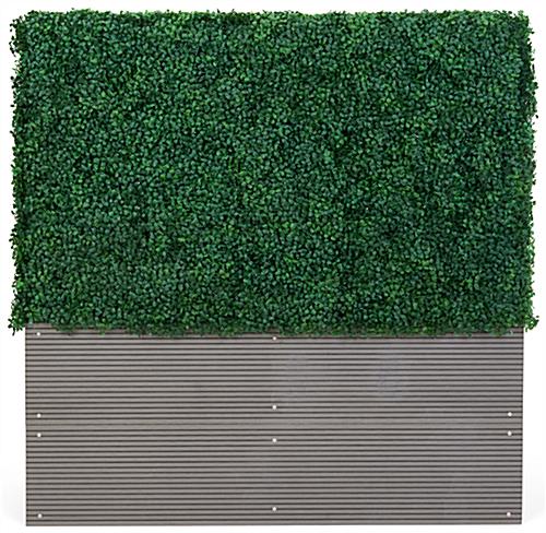 Artificial boxwood hedge with planter box and 49 by 49 size