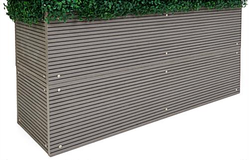 Artificial boxwood hedge with planter box and all-weather WPC base