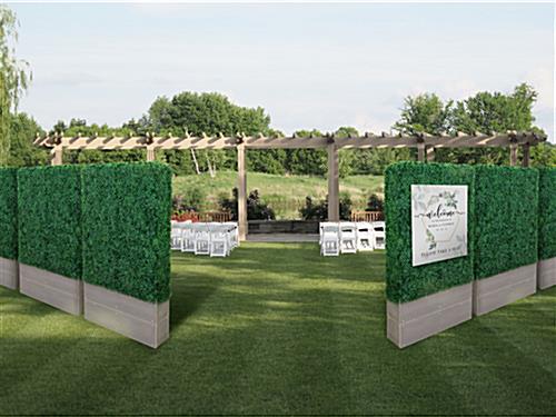 Artificial boxwood hedge panels with weatherproof design