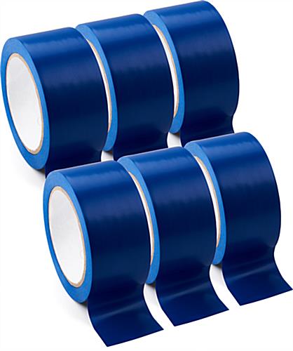 Blue vinyl floor tape is water resistant