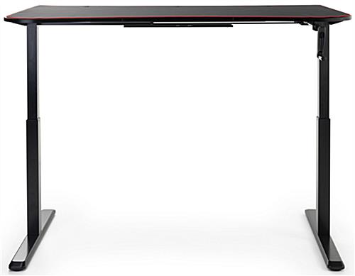 Adjustable computer desktop with 29 inch to 48 inch desk clearance 