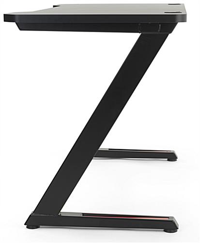 Rectangular gaming desk computer table with z-shaped design 