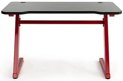 Ergonomic gaming z desk with red powder coated finish 