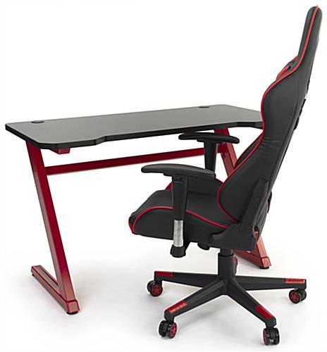 Ergonomic gaming z desk with one inch thick particle board desktop 