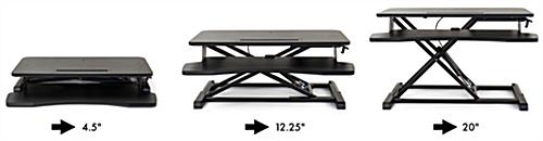 Gas-lift sit-stand desk converter is height adjustable 