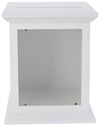 White card box with photo frame for countertop placement 