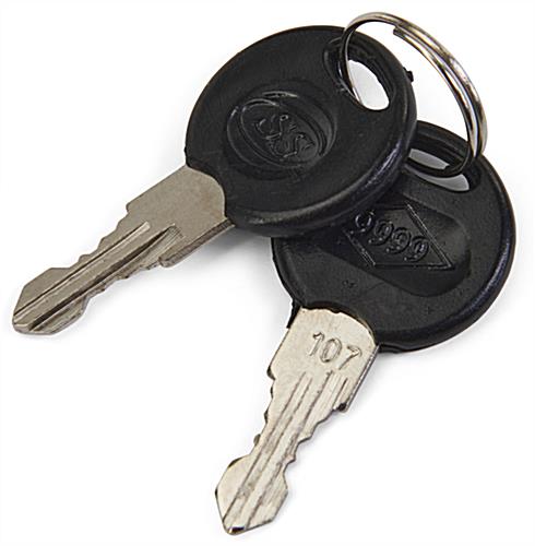 Outdoor package drop box includes two keys