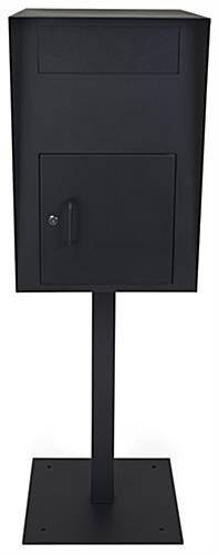 Pedestal drop box with locking door design