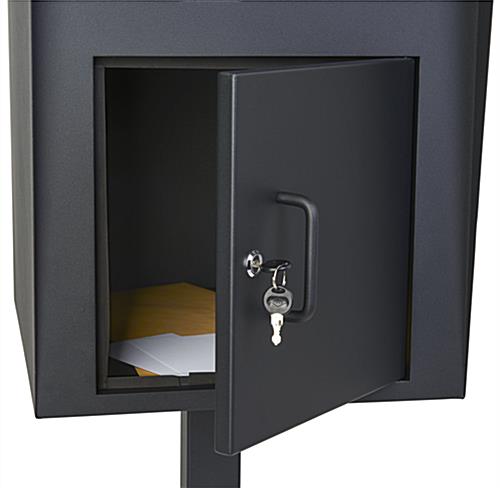 Pedestal drop box with locking front door