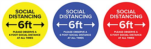 Social distance vinyl decal with non-skid adhesive backing 