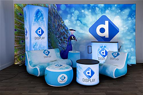 custom inflatable event ottoman highlights branding