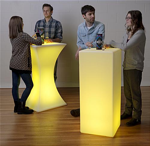 Modern LED Hourglass Pub Table