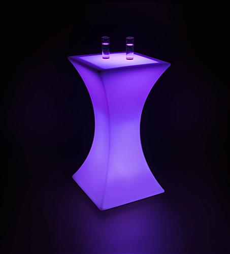 Purple LED Hourglass Pub Table