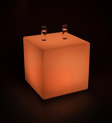 LED Cube Table with Orange Color