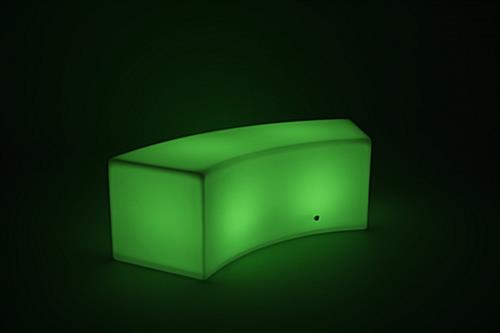 soft glow LED serpentine bench