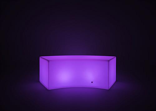 LED serpentine bench with 16 color options