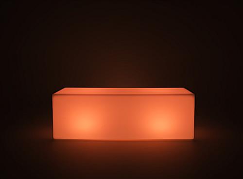 gently lit LED lounge bench